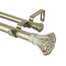 Rod Desyne Blossom Double Curtain Rod 48 by 84-inch Light Gold