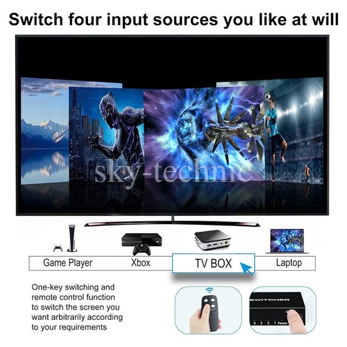 4 or 5 Port 8K HDMI 2.1 Switch 4 in 1 out 4K 120Hz HDR HDMI 2.1 Switcher HDCP2.3 - Picture 15 of 34
