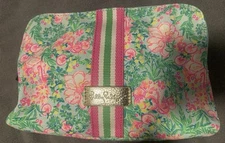 LILLY PULITZER Double Zippered Travel Cosmetic Toiltery Makeup Bag