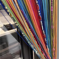 100cmX200cm Decorative Door String Curtain Beads Wall Panel Fringe Window Roo...