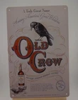 Old Crow Bourbon Whiskey Tin Sign Vintage Bar Decor Man Cave 12x8