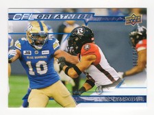 2023 UD CFL Nic Demski CFL Greatness BLUE CG-ND Winnipeg Blue Bombers 218/299