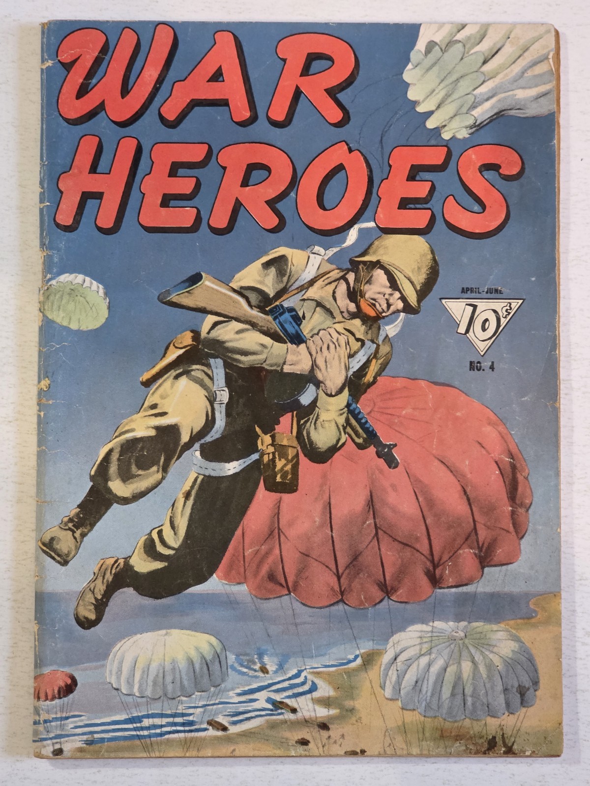 War Heroes #4 VG- General Dwight Eisenhower Dell 1943 Paratrooper Cover WWII Era