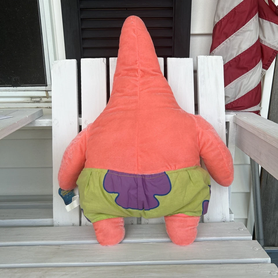 "Lote de 2 peluches de colección/Y2K Bob Esponja y Patricio 23""/10"" como están etiquetados" Foto 3 de 4