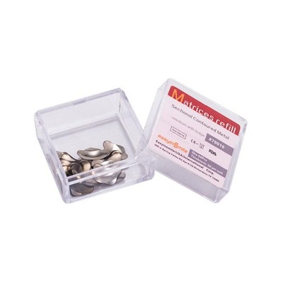 50PCS Dental Metal Matrices Sectional Contoured Matrix Refill Medium, Silver 