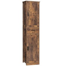 67'' Tall Storage Cabinet with Adjustable Shelves 2 Doors, Rustic Brown