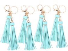 5.9'' 8pcs PU Leather Tassel With Lobster Swivel, Keychain For Handbag Phone ...