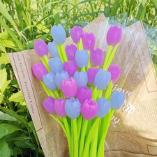 10Pcs/Lot Kawaii Flower Tulip Gel Pen Color Changing Cute Neutral Pens 0.5Mm Bla