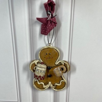 Homespun Christmas Donna Chapman Resin Gingerbread Man 3.5 in Ornament