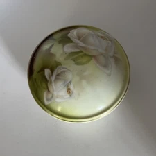 Vintage Reinhold Schegelmilch RS Germany Handpainted White Rose Trinket Box