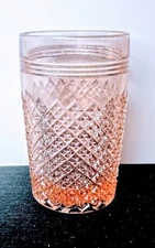 Anchor Hocking Glass Pink Miss America 10oz Flat Tumbler 1935-1938,  6 Available