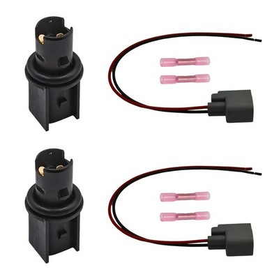 2Pcs Side Marker Light Park Lamp Bulb Socket Connector Plug Pigtail Harness Kit