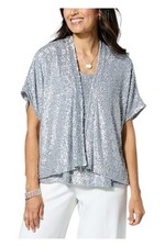 WynneCollection Occasion Sequin Shrug Silver