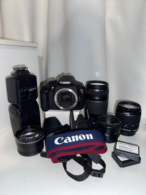 Canon Rebel t5 camera kit | efs 18-55mm | ef 75-300mm | ef 50mm | + more!