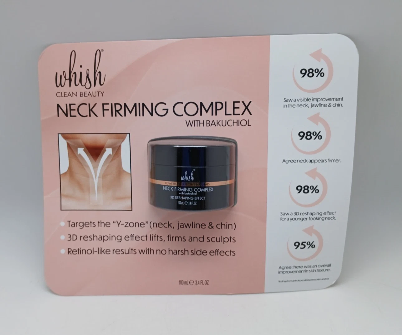 Whish Neck Firming Complex with Bakuchiol 3.4 fl oz - Smooths Neck Lines & Y-Zon