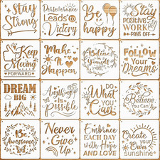 Inspirational Word Stencils for Painting Reusable Plastic Quotes Stencils