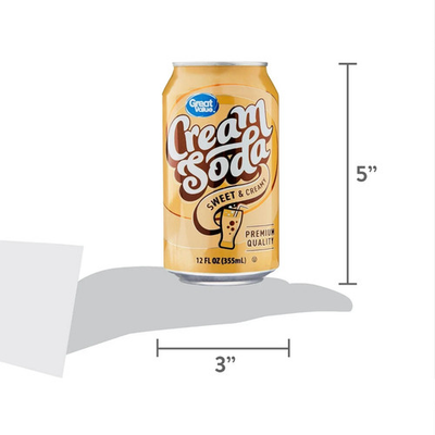 #ad Great Value Cream Soda Pop 12 fl oz 12 Pack Cans $7.49