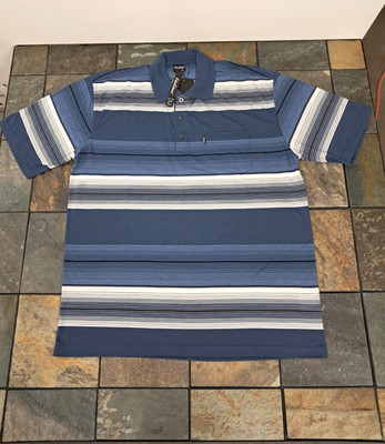 Color Colucci Polo Striped Shirt Mens Blue/White Size  XXL Cotton