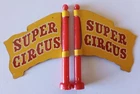 2x 1950s Vintage Marx Super Circus Plastic/Tin Flags