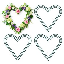 4 Pack 12 Inch Heart Shaped Wire Wreath Frame, Metal Floral Hoop Ring for DIY...