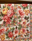 Retired April Cornell Floral Tablecloth, 56” X 82” Vintage Pink, Cream, Yellow 