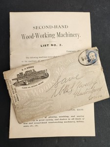 1884 antique S A WOODS MACHINE CO boston ma COVER POSTAGE 12pg AD CATALOG LIST