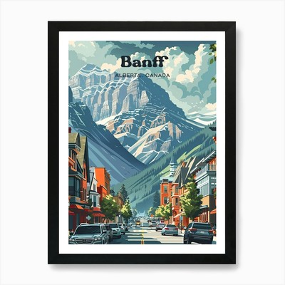 Banff Alberta Kanada Rockies Digita gerahmtes Wandbild Poster Leinwanddruck Bild