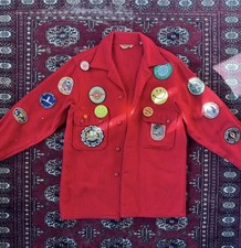 One-of-a-Kind 60s Boy Scouts Of America Red Wool Coat With Pins And Patches