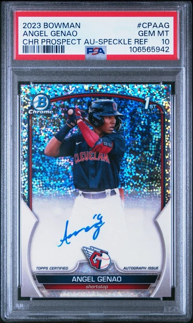 Angel Genao 2023 Bowman Chrome Auto #CPA-AG Speckle Refractor /299 PSA 10 Gem