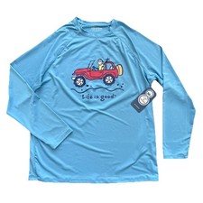 Life Is Good Upf 50 Sun Shirt Men Xl Long Sleeve Blue Jeep Stretch Quick Nwt Life Is Good Upf 50 Sun Shirt Men Xl Long Sleeve Blue Jeep Stretch Quick Nwt