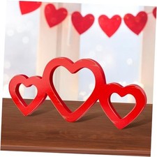 13 Inch Valentines Day Decor Red Wooden Heart Table Sign Farmhouse Heart