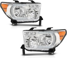LED Headlights Pair Tundra 2007-2013 Sequoia 2008-2017 Clear Chrome TO2503171