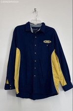 Wrangler Blue/Yellow VTG Shirt Pearl Snap Southwestern Aztec Long Sleeve -Size L