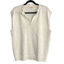 Grade & Gather Crochet Trim Sweater Vest Size M