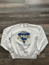 Vtg 90s Russell Athletic All Sport Thirst Quencher Gray Sweatshirt Sz XL
