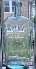 Antique Full Quart Strap Side Flask Bottle Slug Plate CONNELL McGILL PHILADA.