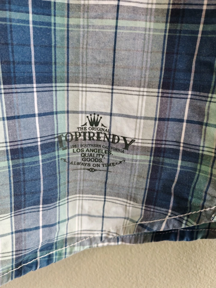 Camisa Para Hombres Perla Snap Western Heritage 1981 Azul Blanco Cuadros Grande Top De Moda Foto 2 de 4