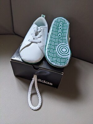 Krabbelschuhe Adidas Vs Advantage Crib (Tennis) weiß/grün. Größe 20