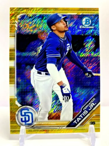 2019 Bowman Chrome Prospect Gold Shimmer #'d /50 Fernando Tatis Jr. No.25