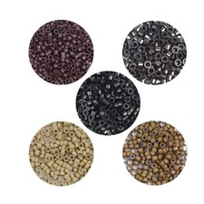 500 Pcs Silicone Lined Micro Rings Links Beads 5mm Lined Beads For Hair Extensio