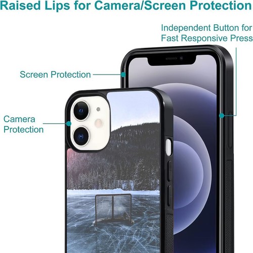 For iPhone SE XS XR Max 5 6 7 8 Plus Anti Fingerprint Love Ice Hockey Stick Puck - Picture 18 of 25