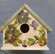Bird House, Vintage, Primative, Signed . Good Condition, 1950"s