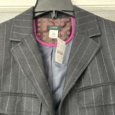 J. Crew NWT Size 6 Pinstripe Suit Coat Jacket Wool gray brown stripe suiting