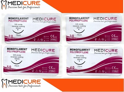 POLYPROPYLENE suture material set  Hautnahtset 4St needle thread combination
