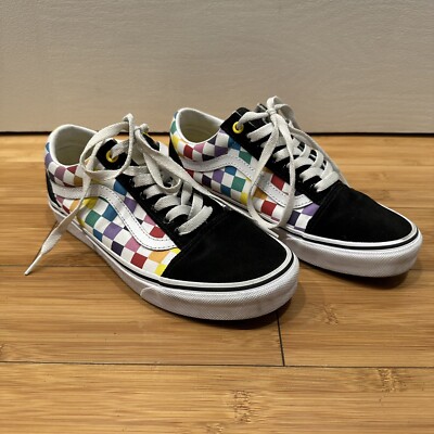 VANS Old Skool Rainbow Checkerboard Lace Up Shoe Mens