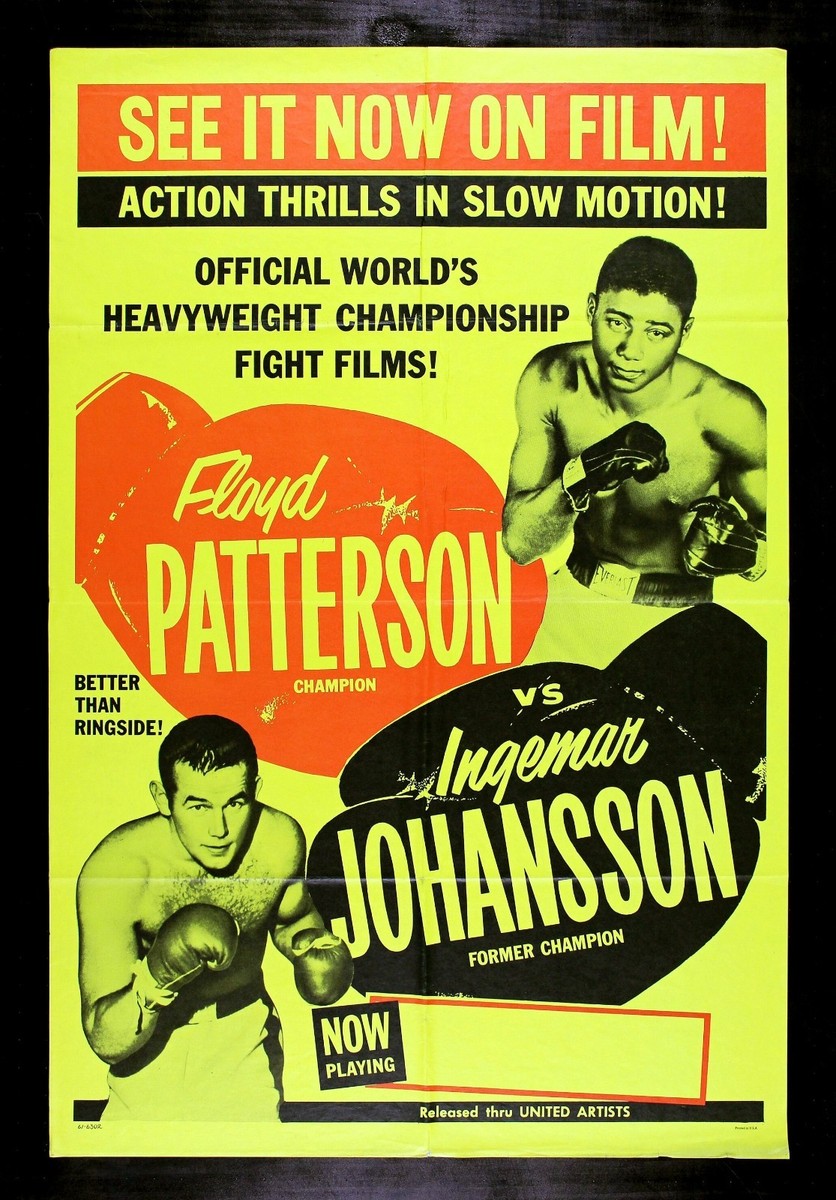 FLOYD PATTERSON vs INGEMAR JOHANSSON 8X10 PHOTO BOXING POSTER
