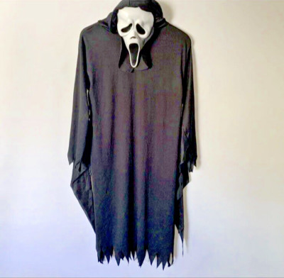 Vintage 1997 Scream Ghostface Kids Sz 12 Costume Belt & Mask Fun world