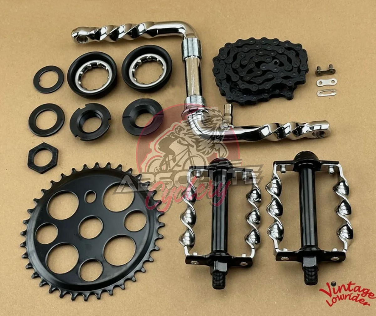 VINTAGE LOWRIDER TONE BLACK/CHROME CRANK BUNDLE 20