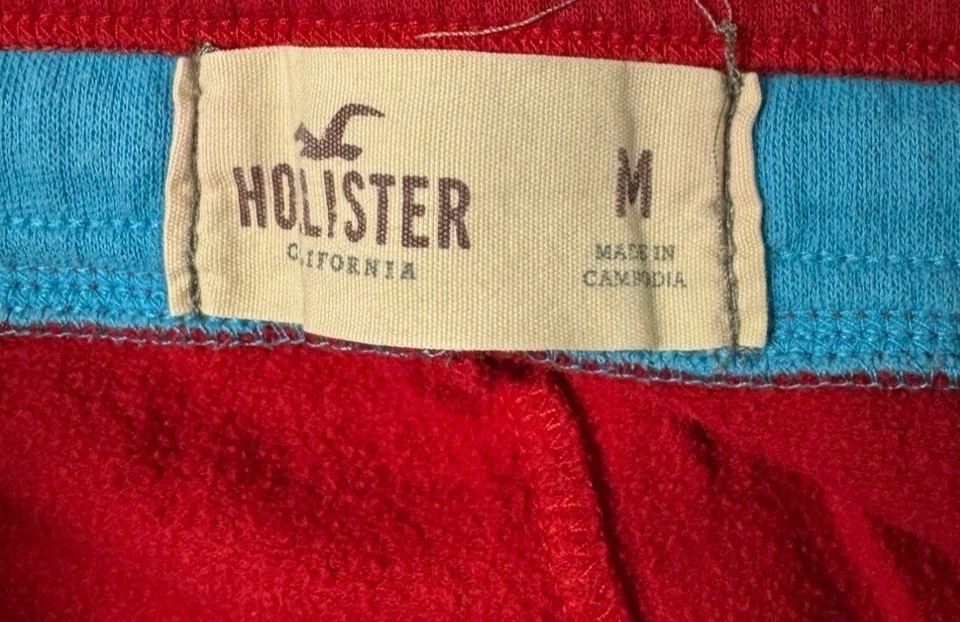 Pantalones de chándal Hollister rojos talla M con cordón en la cintura Foto 4 de 4