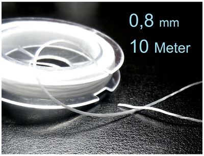 Gummifaden 0,8 mm extra stark dehnbar Perlenfaden Nylon Faden elastisch Gummi